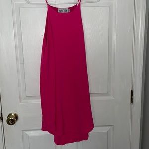 Bright pink shift dress
